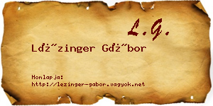 Lézinger Gábor névjegykártya